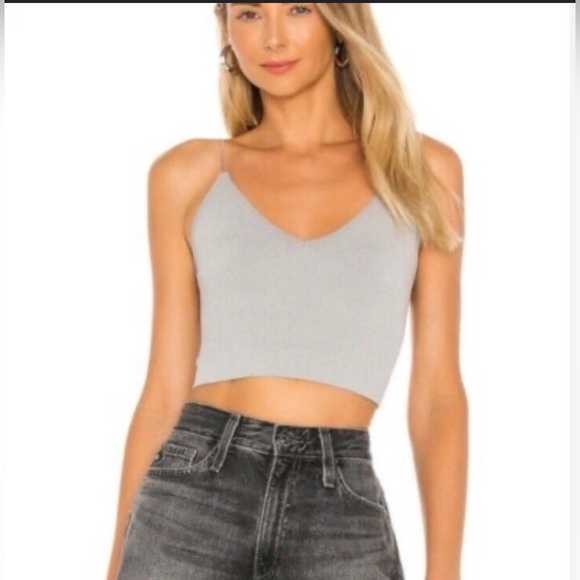 Free People Tops - Free People Intimately Skinny Strap Eamless Ribbed Knit Tank in Gray XS